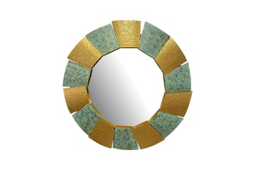 Spegel Wohnling Tvåfärgad guldpatina rund 63 cm modern - Inredning - Spegel - Hallspegel