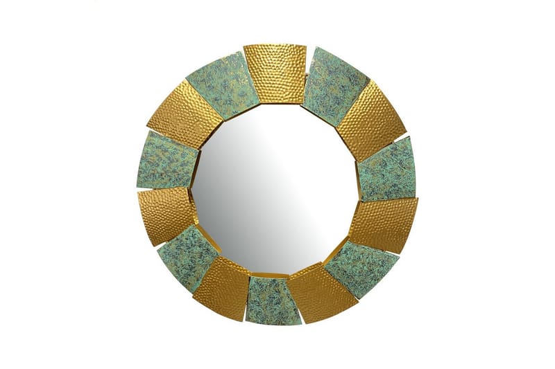 Spegel Wohnling Tvåfärgad guldpatina rund 63 cm modern - Inredning - Spegel - Hallspegel