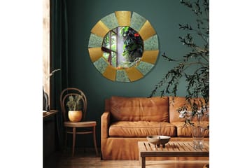 Spegel Wohnling Tvåfärgad guldpatina rund 63 cm modern - Inredning - Spegel - Hallspegel