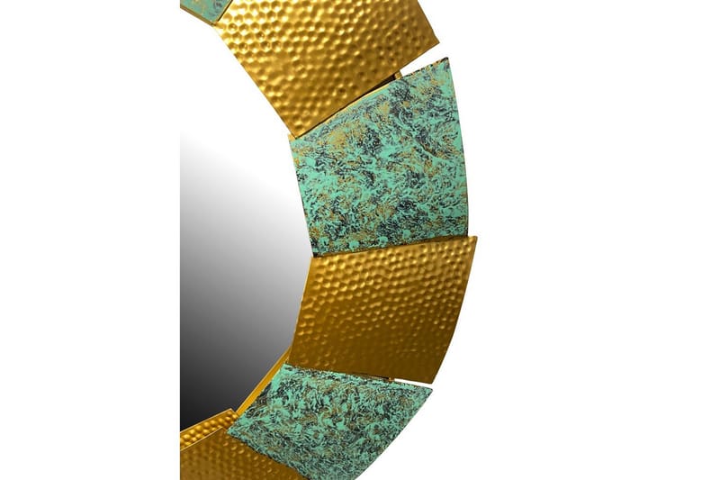 Spegel Wohnling Tvåfärgad guldpatina rund 63 cm modern - Inredning - Spegel - Hallspegel