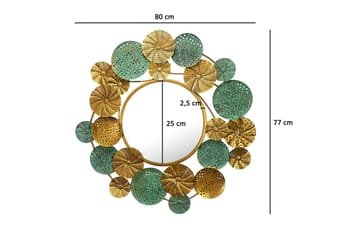 Spegel Wohnling Tvåfärgad guldpatina rund 80 cm modern - Inredning - Spegel - Hallspegel