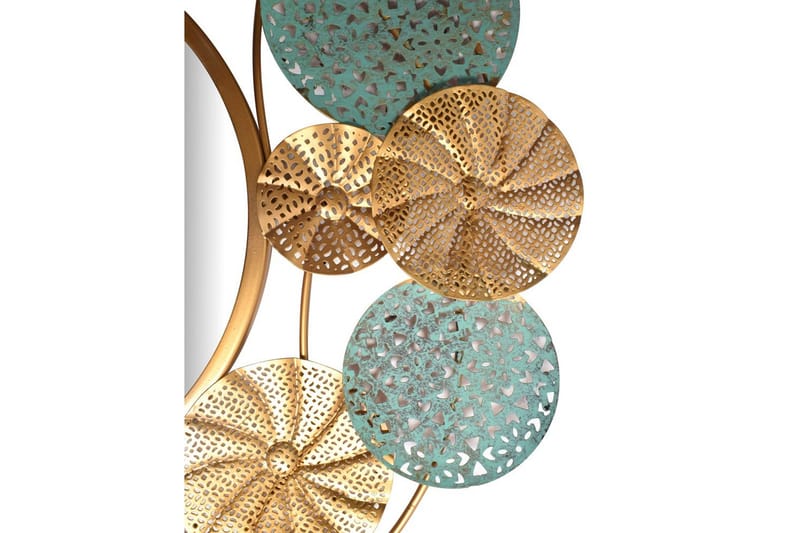 Spegel Wohnling Tvåfärgad guldpatina rund 80 cm modern - Inredning - Spegel - Hallspegel