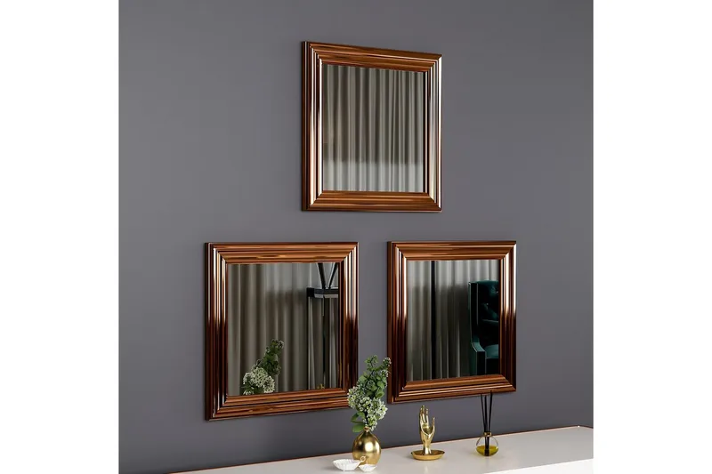 Spegelset (3 delar) Gausberto Brons - Brons - Inredning - Spegel - Hallspegel