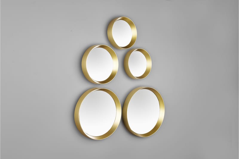 Spegelset Vivien 5-Delar Guld - Guld - Inredning - Spegel - Hallspegel