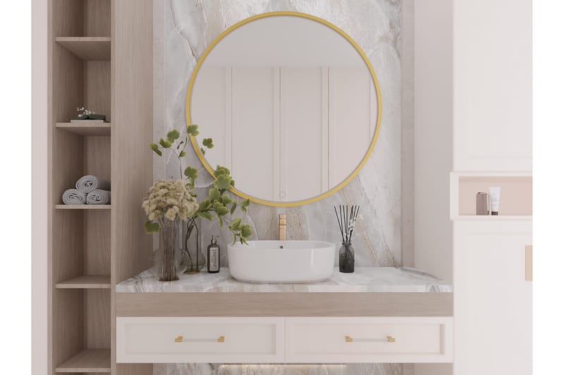 Vägghängd Spegel Gerbinie 80 cm - Guld - Inredning - Spegel - Hallspegel