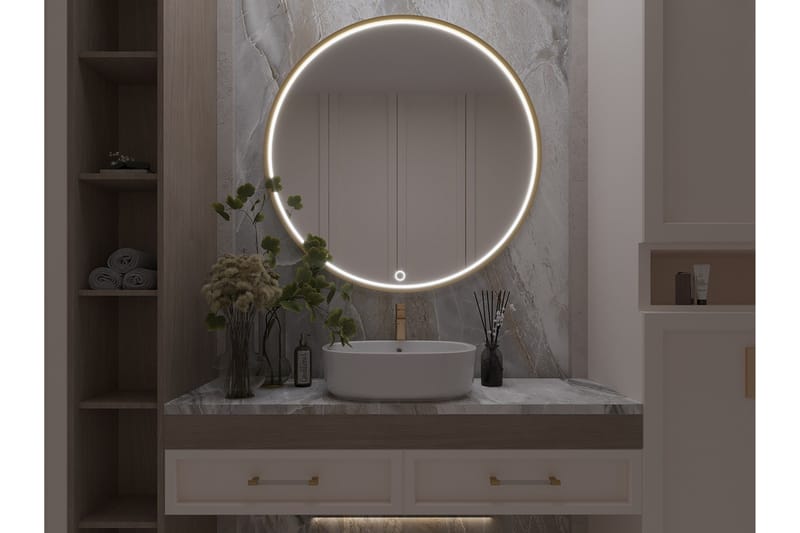 Vägghängd Spegel Gerbinie 80 cm - Guld - Inredning - Spegel - Hallspegel