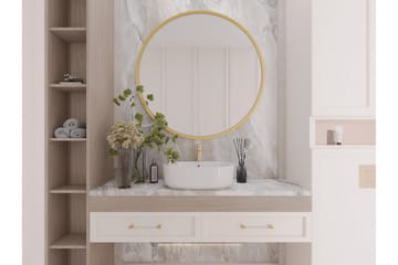 Vägghängd Spegel Gerbinie Rund 60 cm - Guld - Inredning - Spegel - Hallspegel