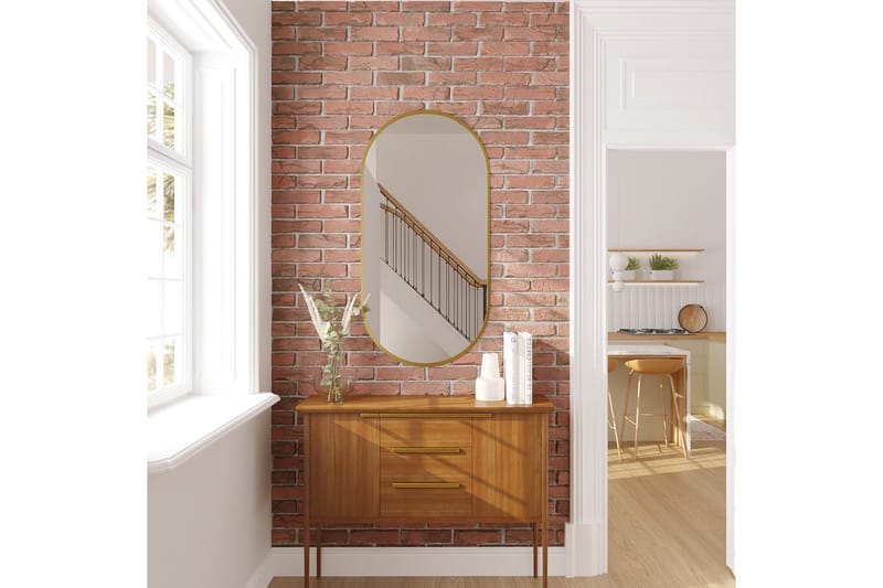 Vägghängd Spegel Micedi Oval 50x100 cm - Guld - Inredning - Spegel - Hallspegel