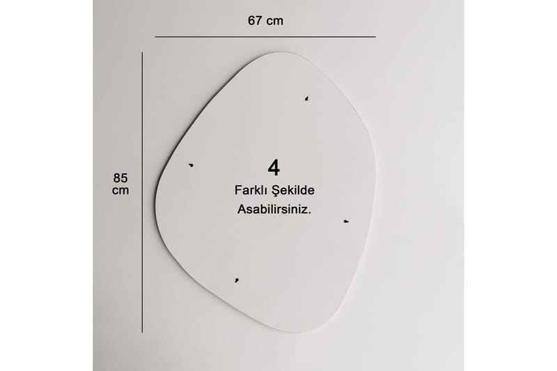 Asymmetrisk Spegel 67x85 cm - Svart - Inredning - Spegel - Väggspegel
