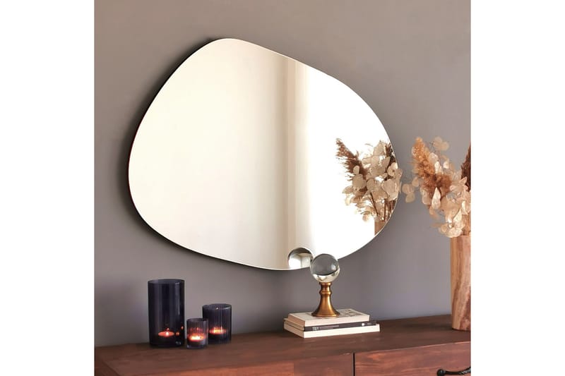 Asymmetrisk Spegel 75x55 cm - Svart - Inredning - Spegel - Väggspegel