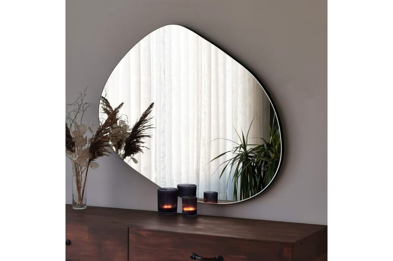 Asymmetrisk Spegel 75x55 cm - Svart - Inredning - Spegel - Väggspegel