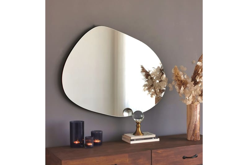 Asymmetrisk Spegel 75x55 cm - Svart - Hallspegel - Väggspegel
