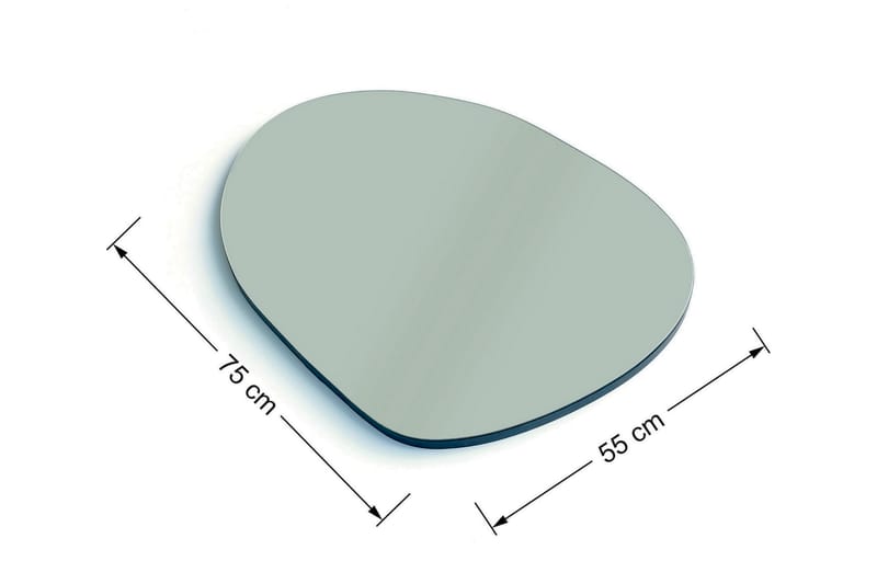 Asymmetrisk Spegel 75x55 cm - Svart - Inredning - Spegel - Väggspegel