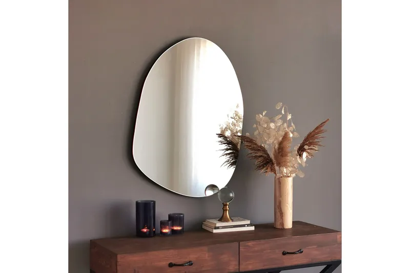 Asymmetrisk Spegel 75x55 cm - Svart - Inredning - Spegel - Väggspegel