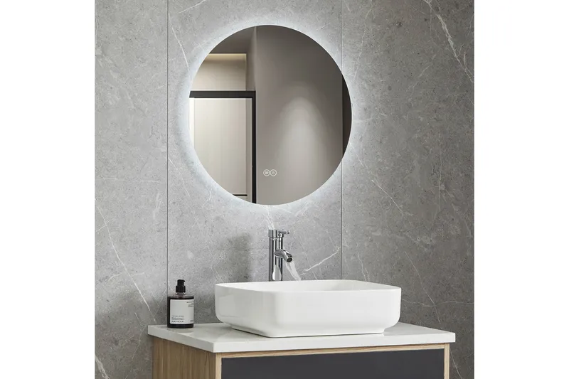 Badrumsspegel Rund 40 cm med LED-belysning och anti-fog - Lyfco - Inredning - Spegel - Väggspegel