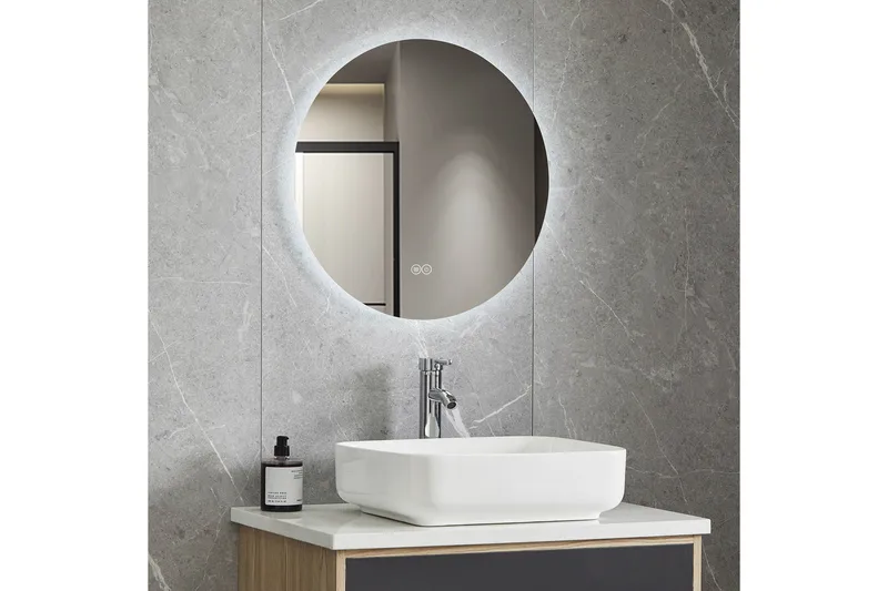 Badrumsspegel Rund 40 cm med LED-belysning och anti-fog - Lyfco - Inredning - Spegel - Väggspegel