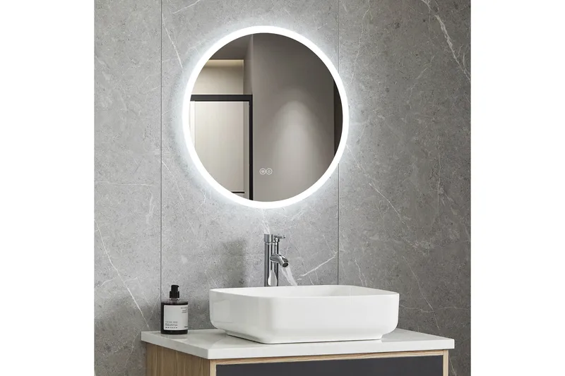 Badrumsspegel Rund 60 cm med LED-belysning och anti-fog - Lyfco - Inredning - Spegel - Väggspegel