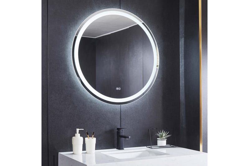 Badrumsspegel Rund 80 cm med LED-belysning, anti-fog och dimmer - Lyfco - Inredning - Spegel - Väggspegel