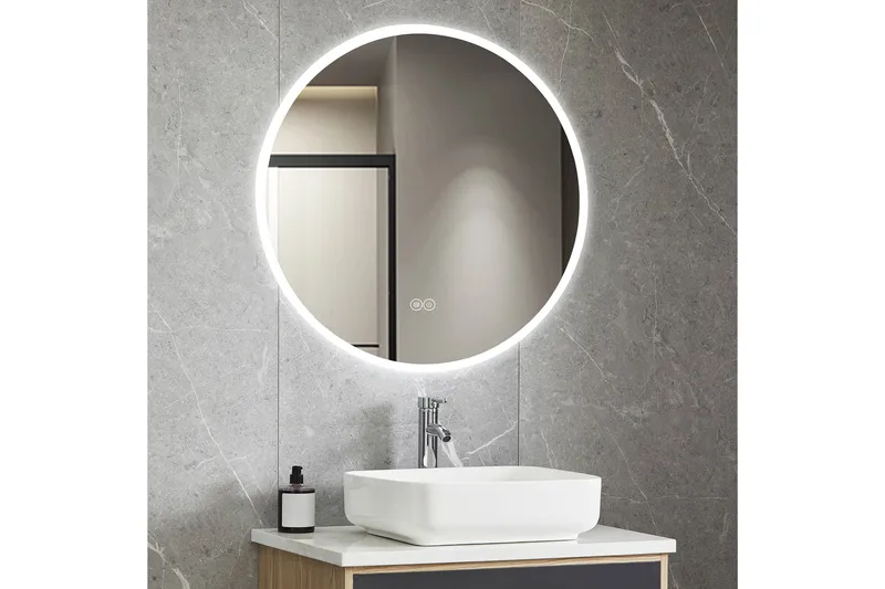 Badrumsspegel Rund 80 cm med LED-belysning och anti-fog - Lyfco - Inredning - Spegel - Väggspegel