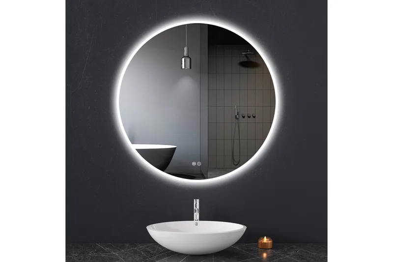 Badrumsspegel Rund 80 cm med LED-belysning och anti-fog - Lyfco - Inredning - Spegel - Väggspegel