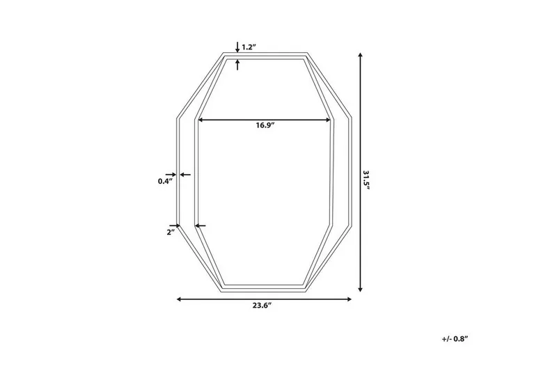 Bagron Spegel 80x60 cm - Grå - Inredning - Spegel - Väggspegel