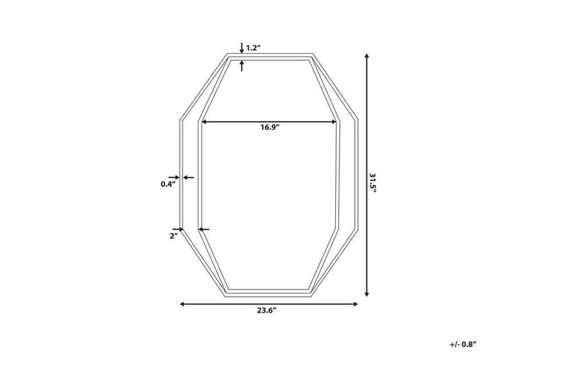 Bagron Spegel 80x60 cm - Grå - Inredning - Spegel - Väggspegel