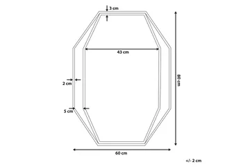 Bagron Spegel 80x60 cm - Grå - Inredning - Spegel - Väggspegel