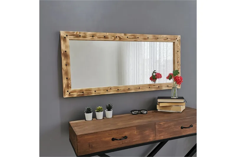 Bahiya Dekorationsspegel 110 cm - Valnöt - Inredning - Spegel - Väggspegel