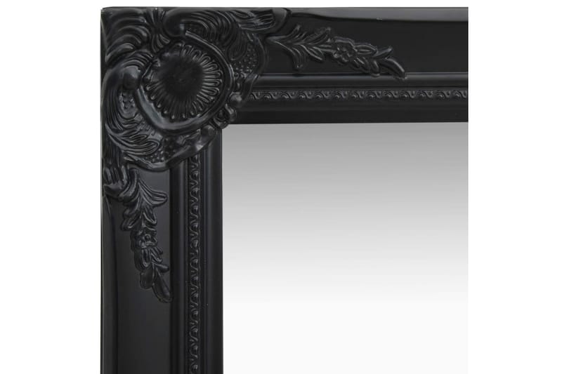 Väggspegel barockstil 50x80 cm svart - Svart - Hallspegel - Väggspegel
