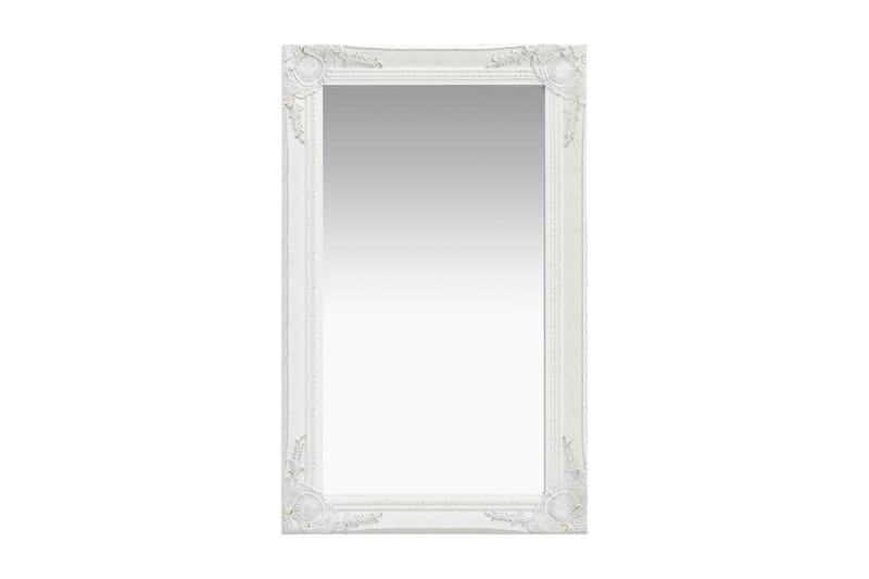 Väggspegel barockstil 50x80 cm vit - Vit - Hallspegel - Väggspegel