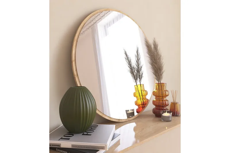 Buhem Spegel 60 cm Rund - Trä/Natur - Inredning - Spegel - Väggspegel
