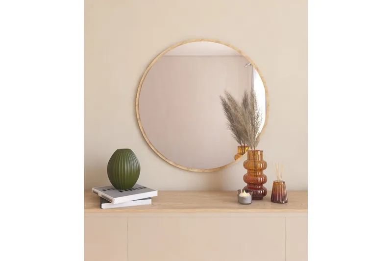 Buhem Spegel 60 cm Rund - Trä/Natur - Inredning - Spegel - Väggspegel
