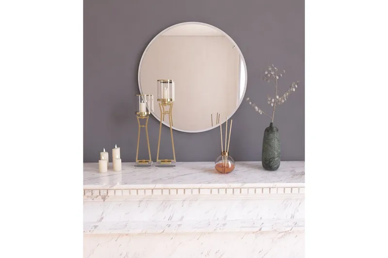 Buhem Spegel 60 cm Rund - Vit - Inredning - Spegel - Väggspegel