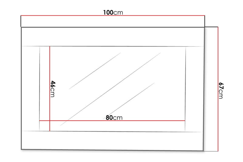 Cezar Spegel 100x2x44 cm Ek - Inredning - Spegel - Väggspegel