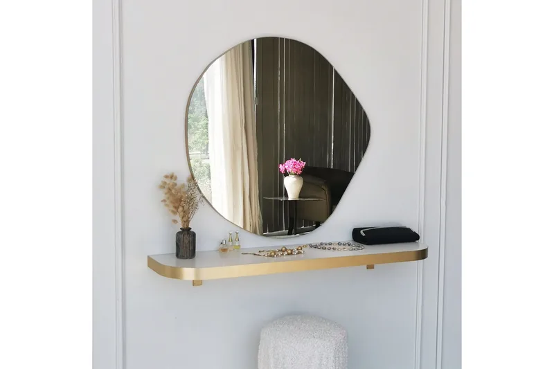 Coarraze Spegel 67 cm Asymmetrisk, Guld