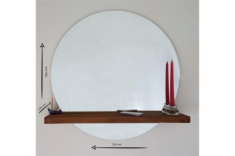 Dekorationsspegel Fechtner 70 cm - Valnöt - Inredning - Spegel - Väggspegel