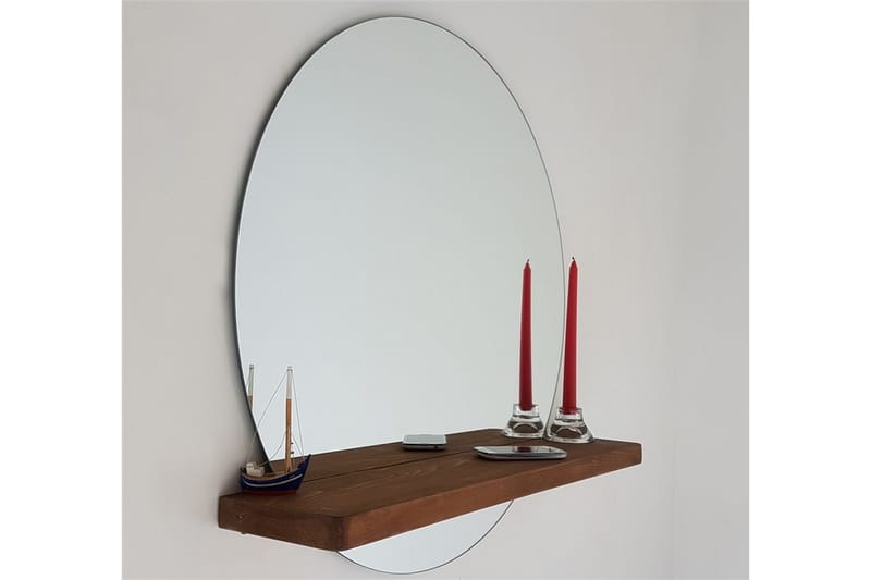 Dekorationsspegel Fechtner 70 cm - Valnöt - Hallspegel - Väggspegel