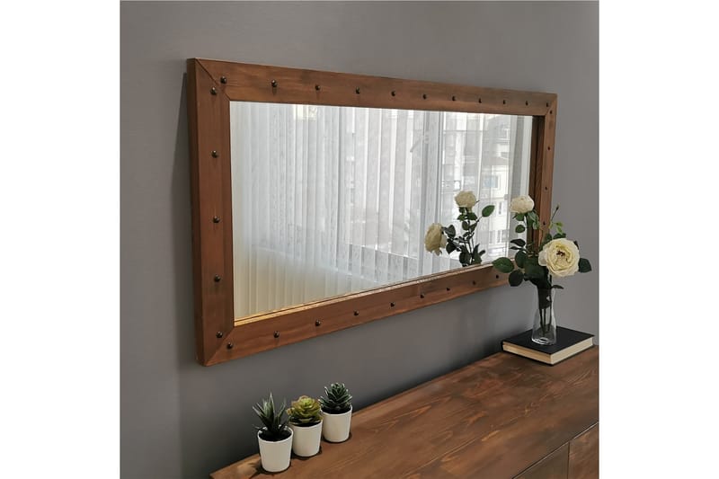 Dekorationsspegel Lint 110 cm - Valnöt - Hallspegel - Väggspegel