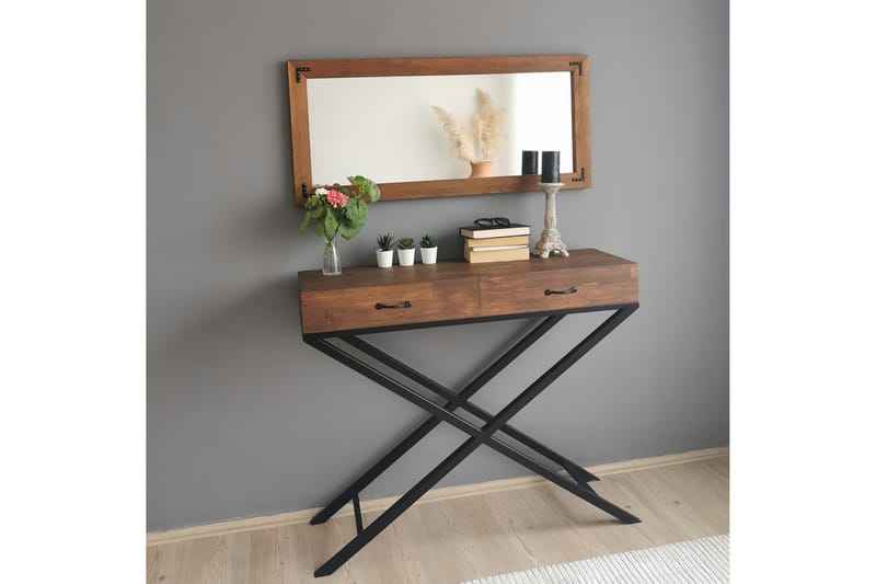 Dekorationsspegel Vodraska 110 cm - Valnöt - Inredning - Spegel - Väggspegel