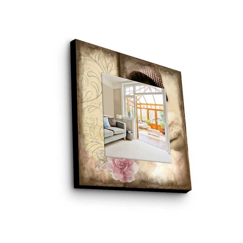 Dekorspegel 50x50 cm - Flerfärgad - Inredning - Spegel - Väggspegel