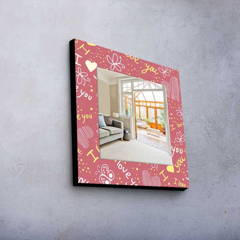 Dekorspegel 50x50 cm - Flerfärgad - Inredning - Spegel - Väggspegel