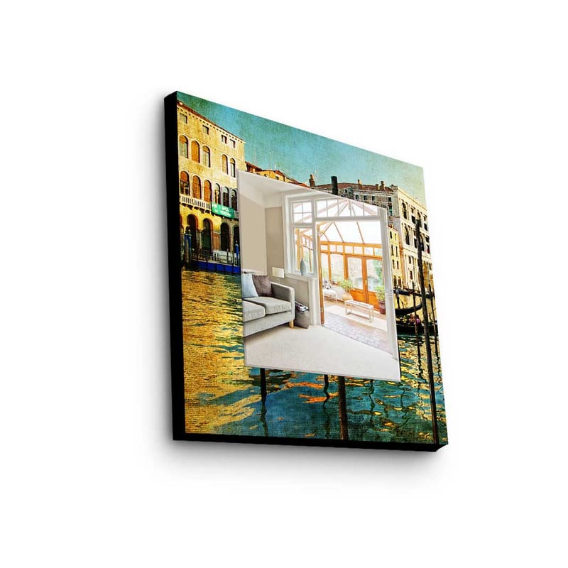 Dekorspegel 50x50 cm - Flerfärgad - Inredning - Spegel - Väggspegel