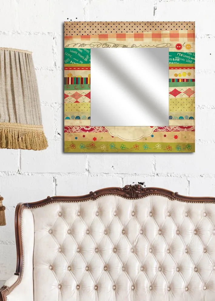 Dekorspegel 50x50 cm, Flerfärgad