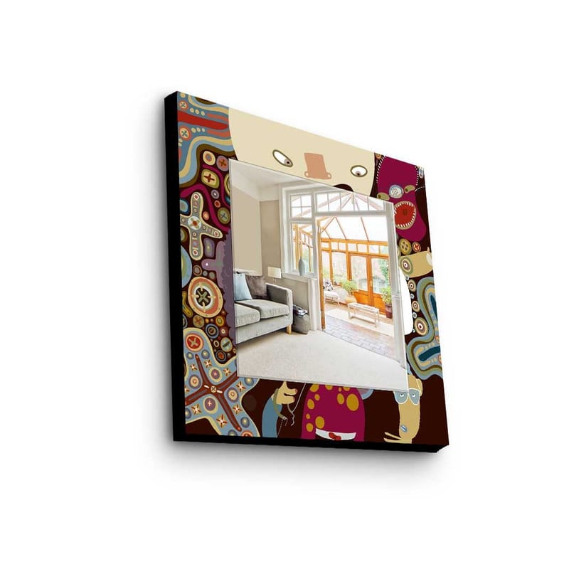 Dekorspegel 50x50 cm, Flerfärgad