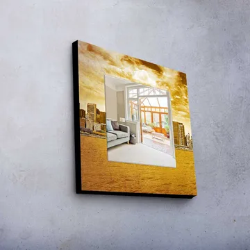 Dekorspegel 50x50 cm - Flerfärgad - Inredning - Spegel - Väggspegel