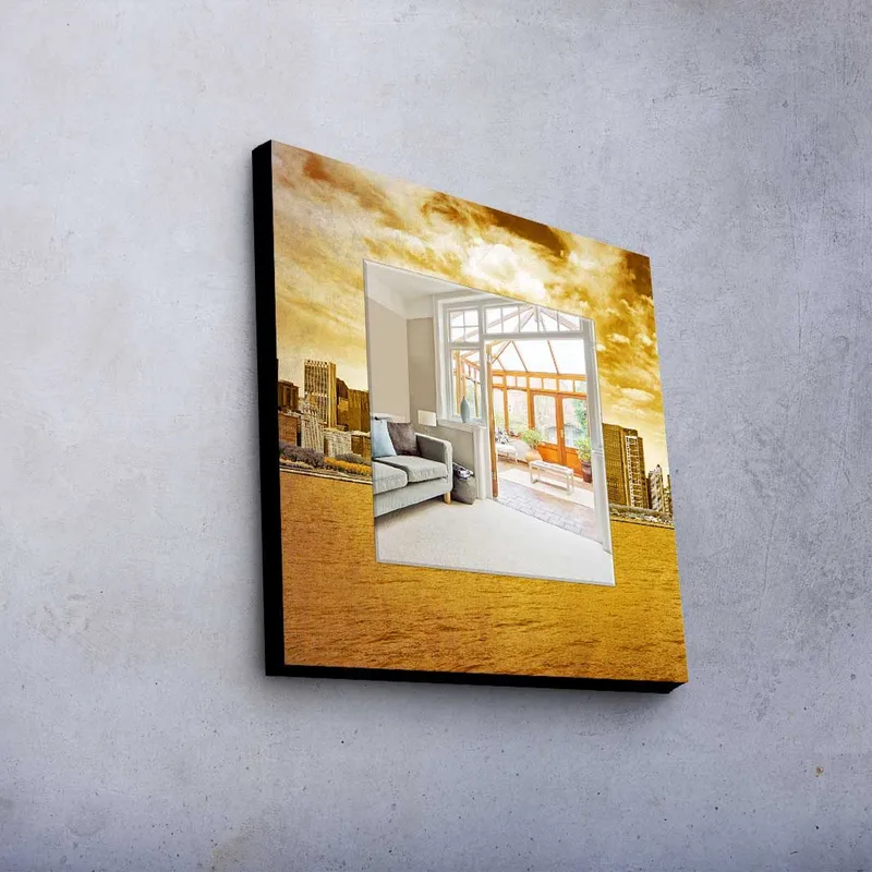 Dekorspegel 50x50 cm - Flerfärgad - Inredning - Spegel - Väggspegel