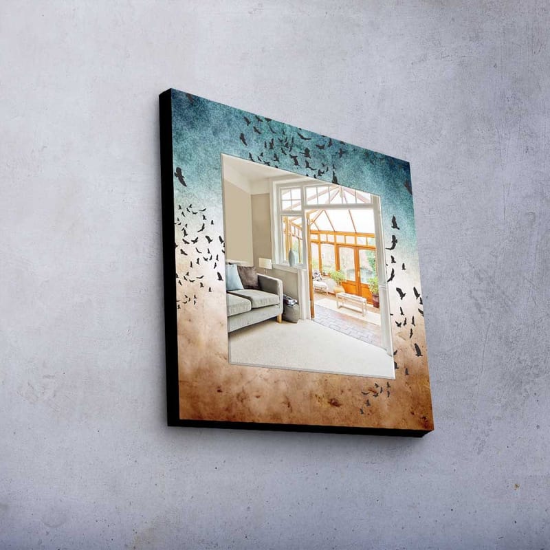 Dekorspegel 50x50 cm - Flerfärgad - Inredning - Spegel - Väggspegel