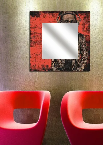 Dekorspegel 50x50 cm - Flerfärgad - Inredning - Spegel - Väggspegel