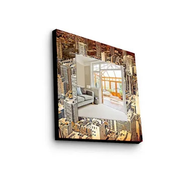 Dekorspegel 50x50 cm - Flerfärgad - Inredning - Spegel - Väggspegel