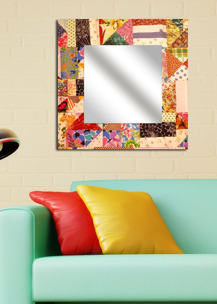 Dekorspegel Krasnaja 50x50 cm Abstract - Plexiglas/Flerfärgad - Hallspegel - Väggspegel